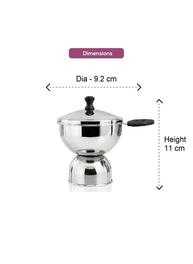 Expresso Chiratta Puttu Maker with Handle | Stainless Steel Puttu Kutti for Cooker Use | Traditional Chiratta Puttumakker with Steamer | Puttu Kudam Kolal Kozha Maker for Home Use - Silver - Image 4